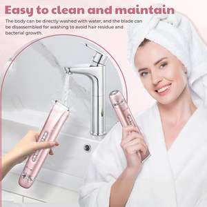 Tondeuse électrique 2-en-1 à double tête pour zones intimes féminines, visage, aisselles, jambes et ligne du bikini, utilisation humide ou sèche - Product Image 4
