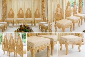 Mandap de mariage en bois sculpté impérial, Mandap rond à quatre piliers, Cérémonie de mariage hindou, Mandap en bois sculpté - Product Image 3