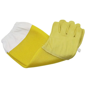 Guante de abeja de piel de oveja amarilla Premium para apicultores Buen equipo de protección de cuero Guantes y mitones de lana y cachemira - Product Image 4