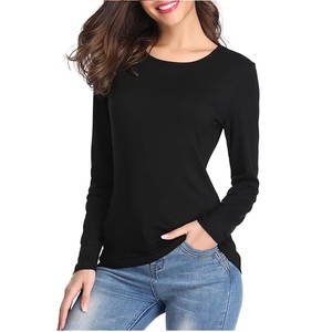 T-shirts à manches longues pour femmes T-shirt à manches longues à col rond de haute qualité Offre Spéciale à manches longues à bas prix - Product Image 1
