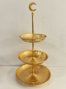 Luxury Gold 2 Tier Serving Stand | Metal Cupcake Pastry Display Tower | Decorative Dessert Cake Plate <b>Tray</b> for Wedding Party - Product Image 1