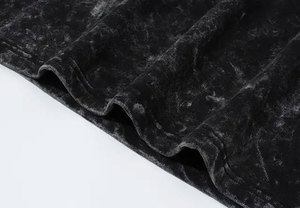 Moda 100% algodón barato hombres cuello redondo lavado ácido de gran tamaño negro Vintage camiseta de alta calidad hombres camisas - Product Image 5