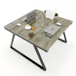 Pieds de table d'assemblage Trapéz II Concept 120x120, design industriel, ensemble de 2 pièces, acier au carbone, pour mobilier hospitalier et salle à manger HCTH011 - Product Image 3