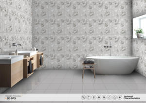 กระเบื้องเซรามิกพอร์ซเลนลายดอกไม้ขนาด 24x24 นิ้ว ผิวขัดเงา 3 มิติ รุ่น S73-Glossy ขนาด 600x600 มม. สำหรับตกแต่งห้องนั่งเล่นและห้องนอน - Product Image 3