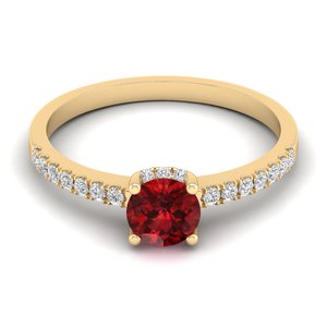 Bague en or blanc massif 14 carats certifiée IGI avec diamant rond taille brillant de 0,66 carat et pierre précieuse grenat, prix de gros REYES - Product Image 6