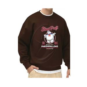 Cazafantasmas Stay Puff Marshmallow Print Crew Neck Sudadera térmica 100% algodón Casual Knit Fabric con ligero estiramiento - Product Image 1