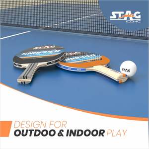 STAG ICONIC Snapper Series Sport Playset Raquettes de tennis de table avec caoutchouc à picots vers l'extérieur, bois de peuplier durable, poids 200g - Product Image 6