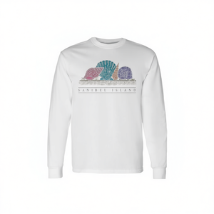 T-shirt da spiaggia a maniche lunghe con grafica conchiglie di Sanibel Island - Prodotto promozionale - Product Image 2