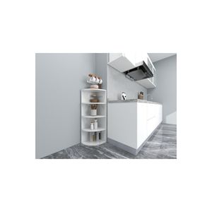 Étagère d'angle décorative moderne en Suntalam blanc pour meubles de maison dans le salon, la chambre, la salle de bain ou le bureau à domicile - Product Image 2