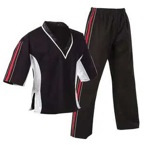 Bán Sỉ Đồng Phục Đảo Ngược Vải Lụa 100% Đồng Phục Judo Gi Màu Đen Đỏ Tùy Chỉnh Biểu Tượng Judo Đồng Phục Tập Luyện Sinh Viên Judo Karate Oem