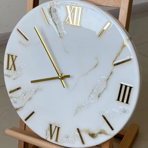 Horloge murale en résine époxy HARDENS - Décoration d'intérieur de luxe, mariage, taille et forme personnalisées, design moderne fait à la main, fonctionne sur piles - Product Image 1