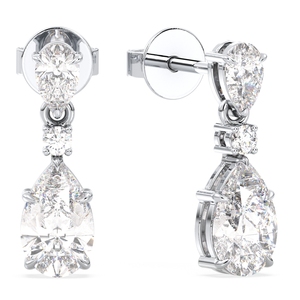 REYES Pendientes Largos de Oro Sólido de 14K con Moissanita de Corte Pera de 1.87Ct, Joyería de Lujo para Regalo de Aniversario de Bodas para Ella - Product Image 1