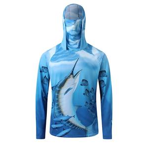 Combinaison de pêche pour homme, respirante, à séchage rapide, motif marin, avec capuche et masque de protection solaire pour la pêche en mer, facile à laver - Product Image 1