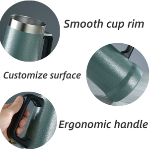 Tasse à bière <span class=keywords><strong>de</strong></span> 24 oz en acier inoxydable 304 avec poignée, grande capacité, double paroi, gobelet isotherme en vrac avec flacon à bière sous vide, logo <span class=keywords><strong>personnalisé</strong></span> - Product Image 2