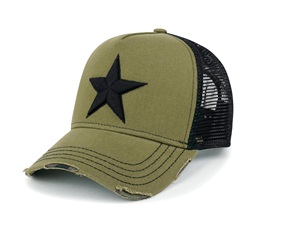 Casquette de camionneur en velours côtelé brodée avec logo personnalisé, unisexe, snapback, dos en maille réglable, couleur unie - Product Image 1