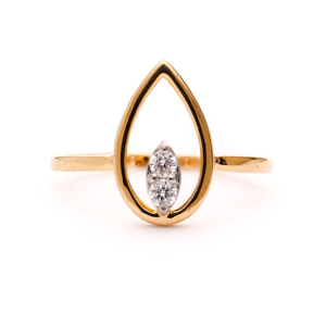 Anillo de Oro con Forma de Lágrima, Diseño Hueco Elegante, Regalo de Boda para Mujer - Product Image 6