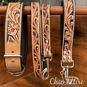 ชุดปลอกคอสุนัขหนังแท้สำหรับฝึกสุนัขสัตว์เลี้ยงปลอกคอสุนัขแบบถือออกแบบได้ตามต้องการ - Product Image 1