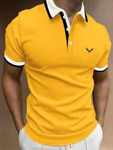 T-shirt décontracté grande taille pour hommes, tissu tricoté en coton respirant de haute qualité, manches courtes imprimé lettres simples et unies - Product Image 3