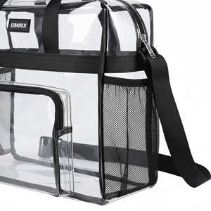Sac bandoulière transparent en PVC réglable, sac fourre-tout en plastique transparent personnalisé, sac messager approuvé pour les stades, accessoire de mode - Product Image 4