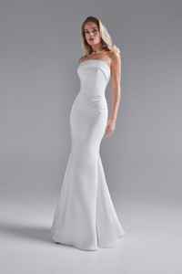 Vestido de novia sin tirantes sin mangas acampanado con bordado para mujer vestido de noche de longitud máxima y vestido de dama de honor para exportación - Product Image 3