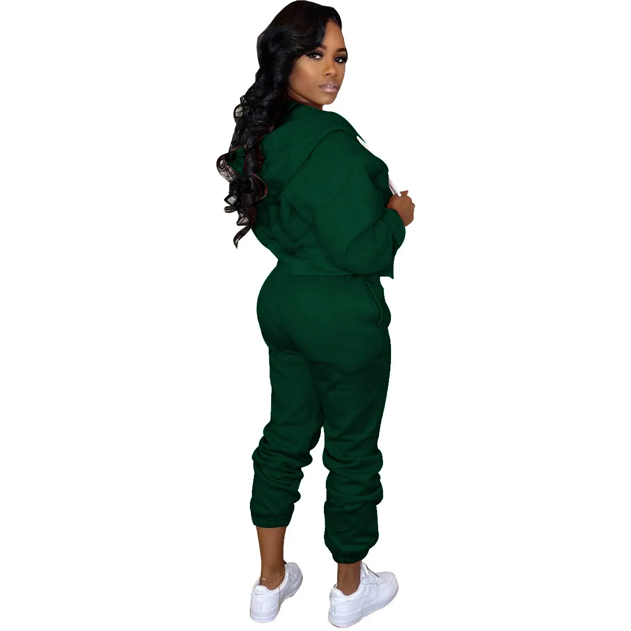 Supper Quality 2024 Sweatsuit for Women 2 Piece Warm Thick Fur Lining Fleece Zip Up Hoodie and Matching Long Sweatpants