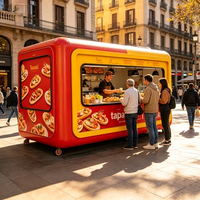 Chariot de livraison alimentaire mobile robuste et portable avec chariot de cantine pour bureaux et écoles, facile à pousser avec grandes roues et freins