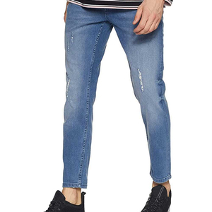 Servicio OEM de alta calidad para hombre, pantalones vaqueros informales lavados con arañazos, pantalones vaqueros personalizados para hombre, pantalones vaqueros cómodos transpirables - Product Image 1