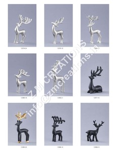 Moderno Juego de Ciervos Artesanal, Escultura de Reno con Astas de Aluminio, Decoración Navideña, Adornos Plateados Hechos a Mano para Mesa - Product Image 2