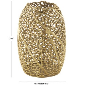 Arte creativo moderno Diseñador elegante Chapado en oro de alta calidad Metal resistente Aspecto atractivo Florero Suministros de decoración del hogar - Product Image 2