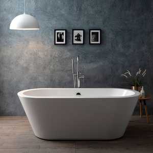 CAMILLA White Acrylic Freestanding <b>Bath</b> <b>Tub</b> - Product Image 2