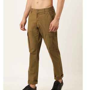 Men's Streetwear Cotton <b>Cargo</b> <b>Pants</b> <b>Oversized</b> Tactical Fit Utility Pocket Trousers - Product Image 1