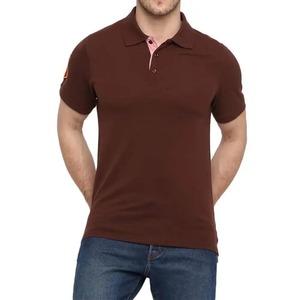 Moda elegante de dos tonos para hombre para polo con cuello de contraste moderno de gran tamaño y patrón sólido hecho de tela de punto - Product Image 1