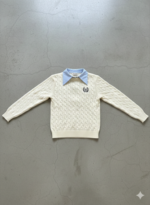 Cardigans à logo brodé, col en V, tricot jacquard Ralph, bouton d'hiver, logo personnalisé, coupe ajustée décontractée, fil de laine - Product Image 5