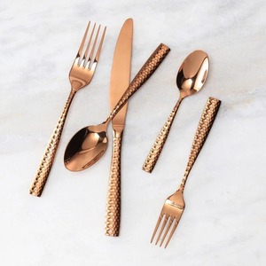 Ensemble de couverts design finis en cuivre couverts élégants en acier inoxydable pour la maison cuisine restaurant mariage et salle à manger de luxe - Product Image 2