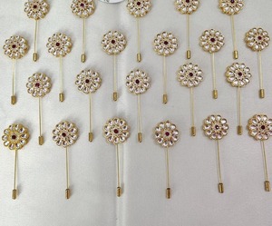 Broche Kundan para ceremonia de boda, Pin nupcial, accesorios, regalo de devolución, regalo de bienvenida, recuerdo de boda, broche de ropa de fiesta para invitados - Product Image 6