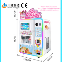 Fabricación OEM ODM, Nuevo Sistema de Venta Inteligente, Robot Inteligente, Máquina Expendedora Automática de Helado Suave para Parques de Atracciones