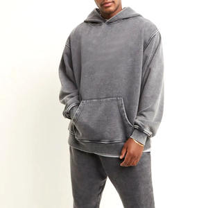 Veste de travail en coton mélangé lourd délavé sur mesure avec sweat à capuche doublé vintage pour travailleur disponible au prix d'usine - Product Image 4