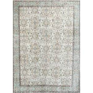 Alfombra de Lana Anudada a Mano de Gran Tamaño, Verde Vintage, Pae-2840, Rectangular, Floral Abstracto, para Sala de Estar, Pasillo, Habitación - Product Image 1