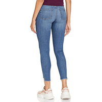 Jean slim taille haute extensible personnalisable pour femme, couleur unie, style streetwear, respirant et écologique