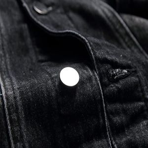 Veste en jean personnalisée de style vintage pour hommes de haute qualité 100% coton tricoté à l'acide saison d'hiver avec bouton de patchs - Product Image 5