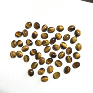 IGI certificado 6x8mm Ojo de Tigre Natural ovalado suelto semiprecioso parte posterior plana cabujón liso piedras calibradas para la fabricación de joyas - Product Image 2