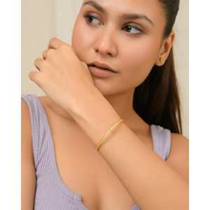 Mini bracelet torsadé en argent sterling 925 et plaqué or 18 carats Disponible en or/argent/or rose - Product Image 3