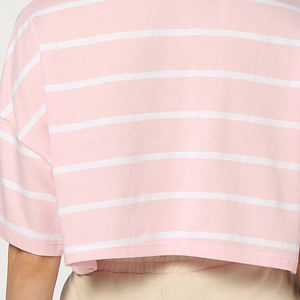 เสื้อยืดทรงบ็อกซี่สำหรับผู้หญิงคุณภาพสูงสำหรับฤดูร้อน |   เสื้อยืดแขนสั้นลำลองผ้าฝ้าย 100% ระบายอากาศได้ดี |   เสื้อยืดทรงบ็อกซี่ผู้หญิงขายส่ง - Product Image 5