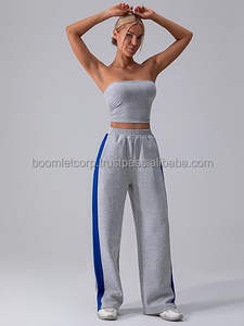 2024 nouveau Design femmes ample évasé élastique pantalons de survêtement Baggy Jogger pantalon en toile hiver saison basique - Product Image 4