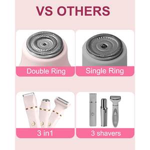 Maquinilla de Afeitar Eléctrica Recargable de Una Sola Cuchilla, Afeitadora Indolora con Cuchilla de Cerámica Reemplazable para Mujeres, para Depilación de Piernas, Bikini y Vello Púbico - Product Image 3