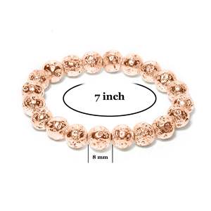 NOVAMART Fine Arihant <b>Gems</b> Unisex <b>Bracelet</b> Rose Gold Lava <b>Stone</b> Ball Astrological for Reiki Yoga Healing and Distance Charm Whol - Product Image 3