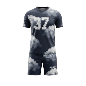 Maillot de football personnalisé par sublimation, short vert à rayures en V, kit uniforme complet, haute qualité, respirant - Product Image 5