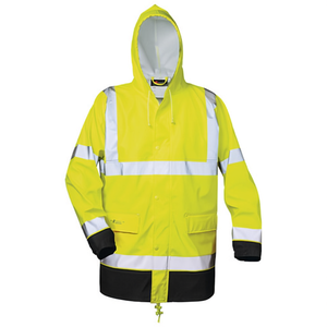 Manfred's High-Viz Yellow/Black <b>Raincoat</b> Size M PU Jacket - Product Image 2