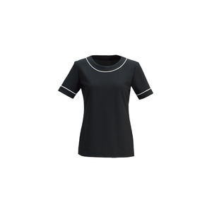 เสื้อถักแบบตัดเย็บ E-3121(LL) สีขาวนวลลายแถบสีดำ - Product Image 3