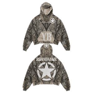 เสื้อฮู้ดลายพรางมีฮู้ดลายพรางมีซิปลายพรางต้นไม้จริงพิมพ์ดิจิตอล - Product Image 2